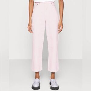 NWT Levi's Premium Jeans Size 32‎ x 27 Pink Ribcage Straight Ankle Tie Dye